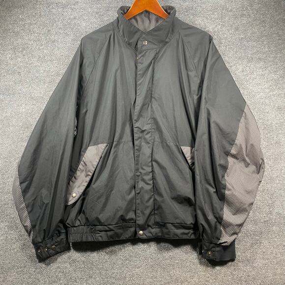 DryJoys by FootJoys Full Zip Jacket Men's XL Black/Houndstooth Rain/Wind Breaker - Picture 1 of 11